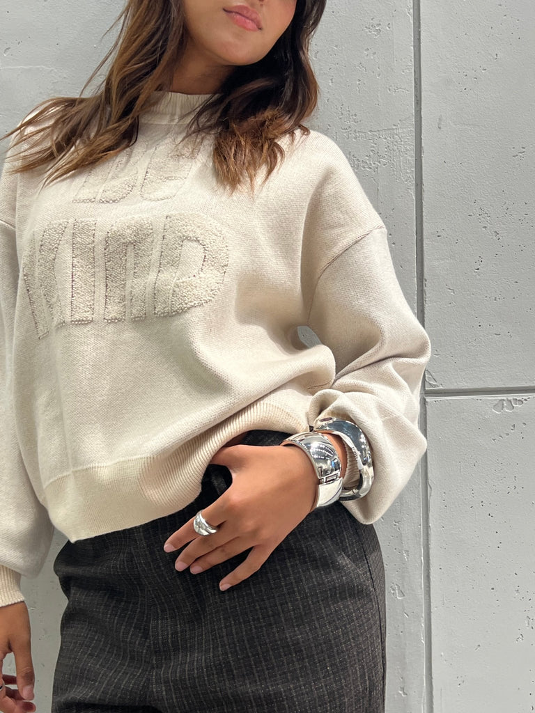 Beige “Be Kind” Pullover - Mii