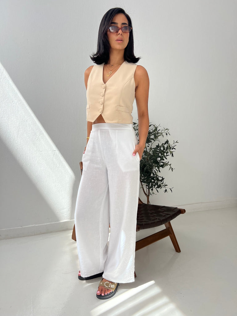 Beige Classic Waistcoat - Mii