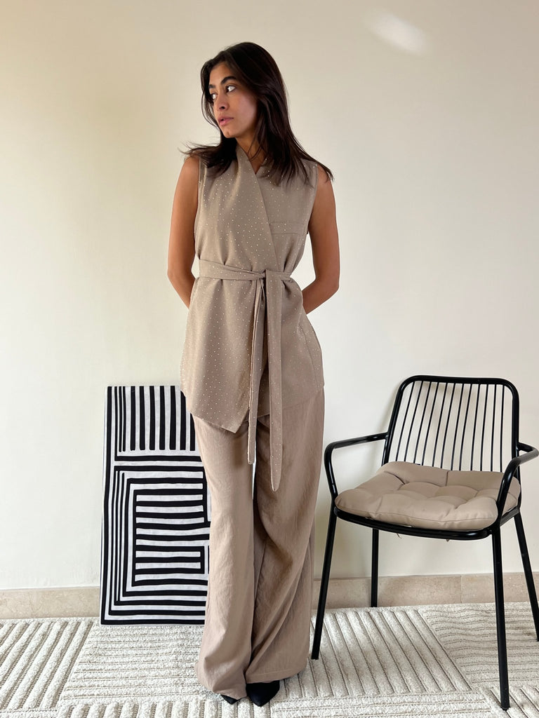 Beige Linen Pants - Mii