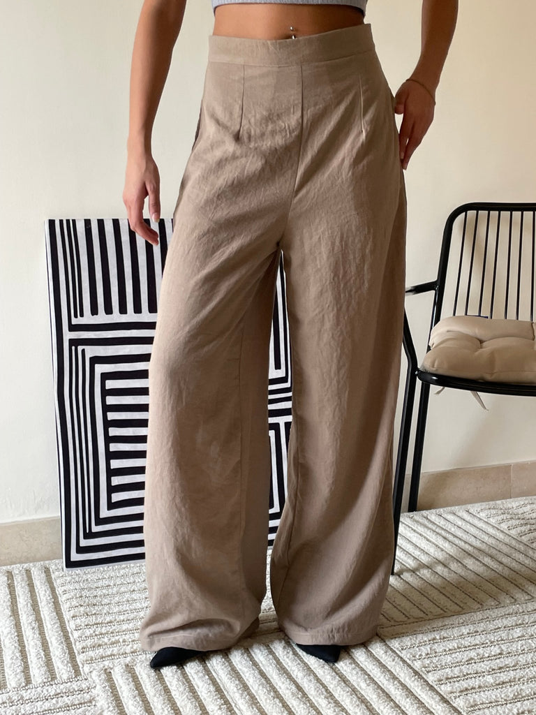 Beige Linen Pants - Mii