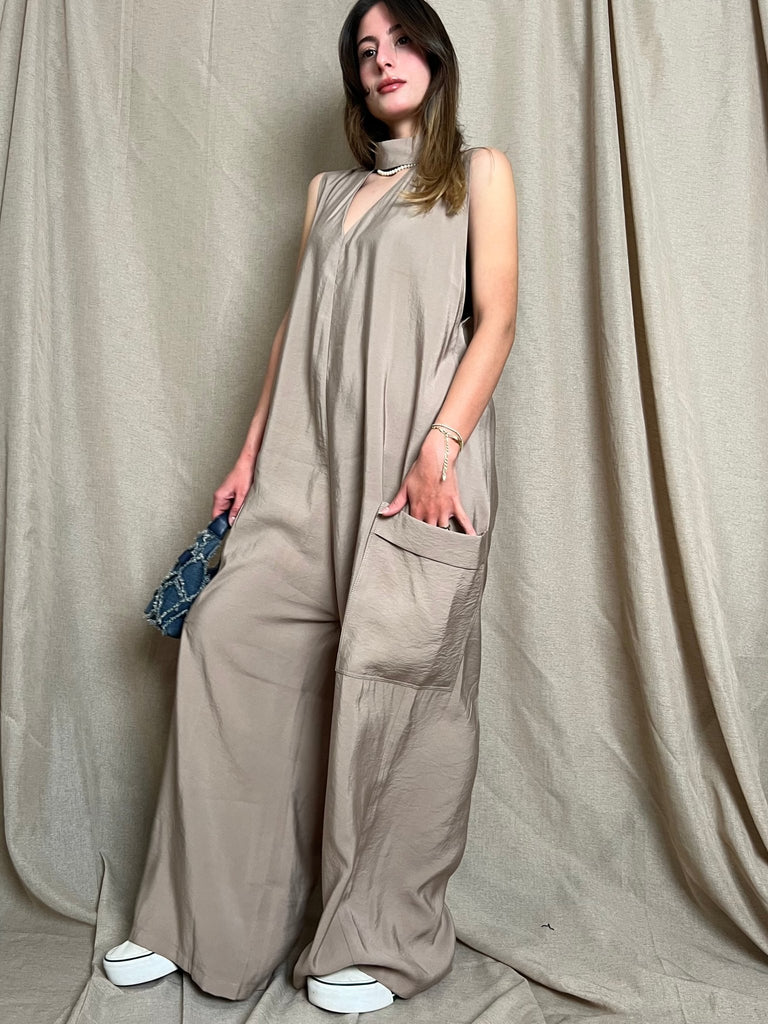 Beige Loose Jumpsuit - Mii