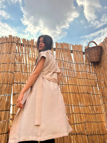 Beige Sleeveless Trench - Mii
