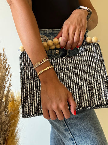 Black Beads Summer Clutch - Mii