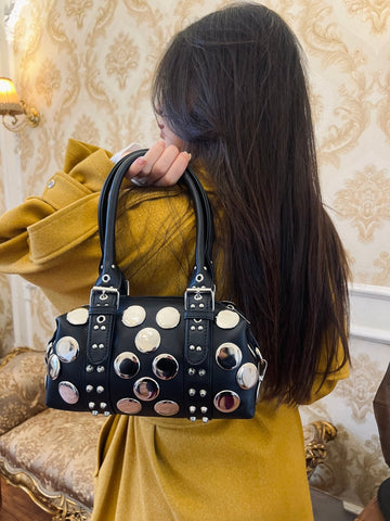 Black Big Studs Bag - Mii