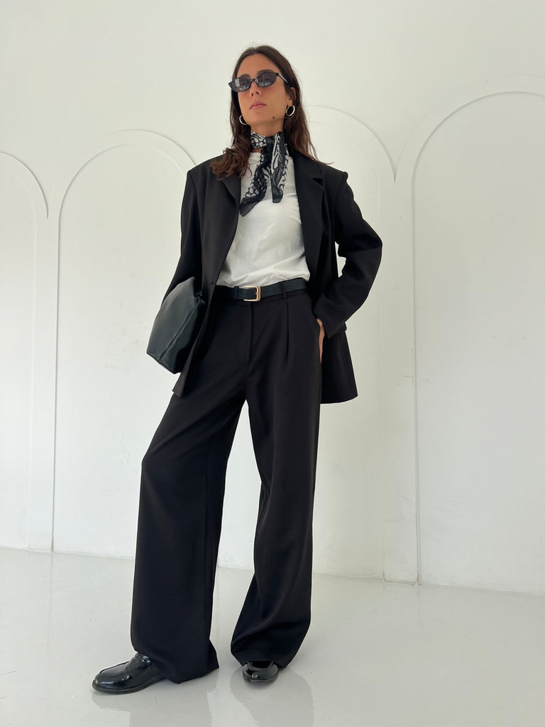 Black Classic Cut Formal Pants - Mii