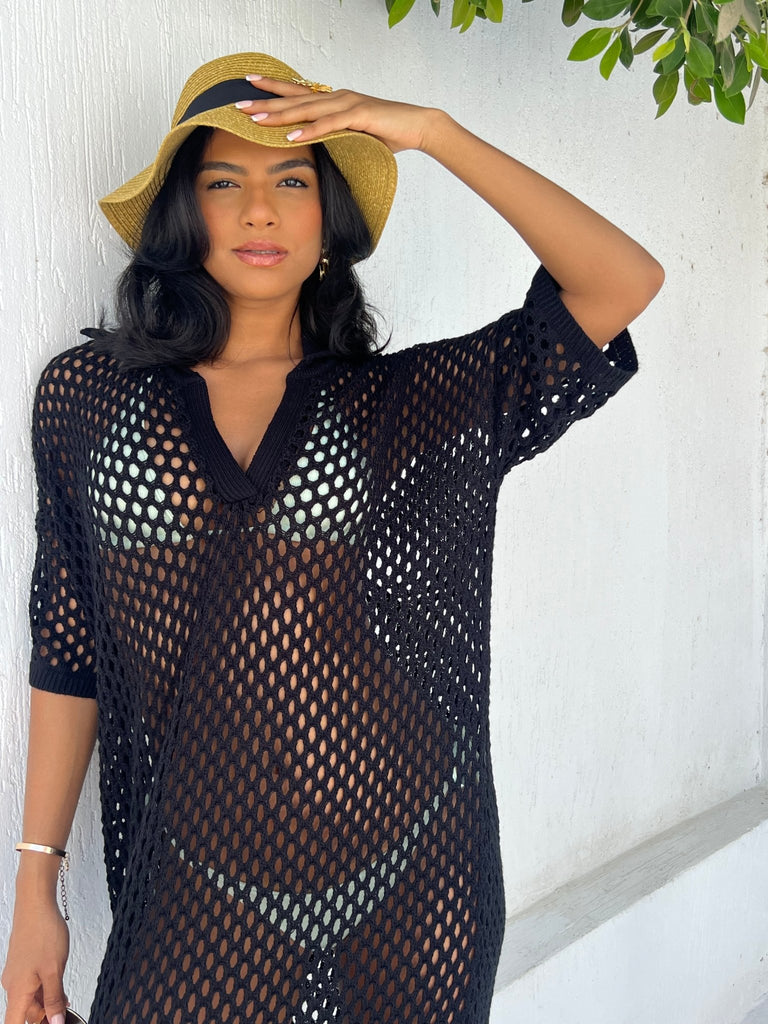 Black Crochet Summer Coverup - Mii