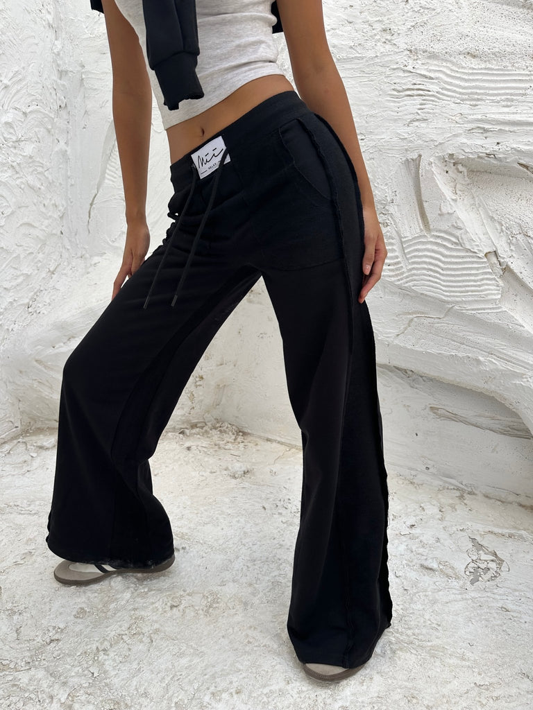 Black Half Court Sweatpants - Mii