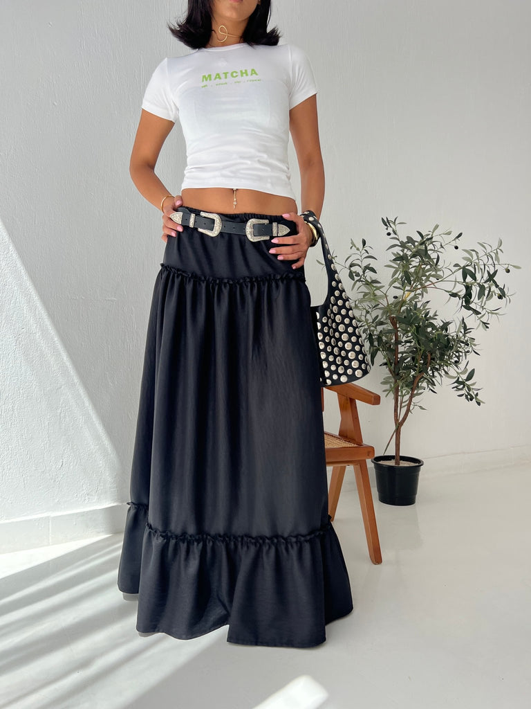Black Layered Boho Skirt - Mii