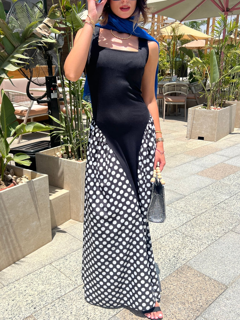 Black Polka Dot Ballerina Dress - Mii