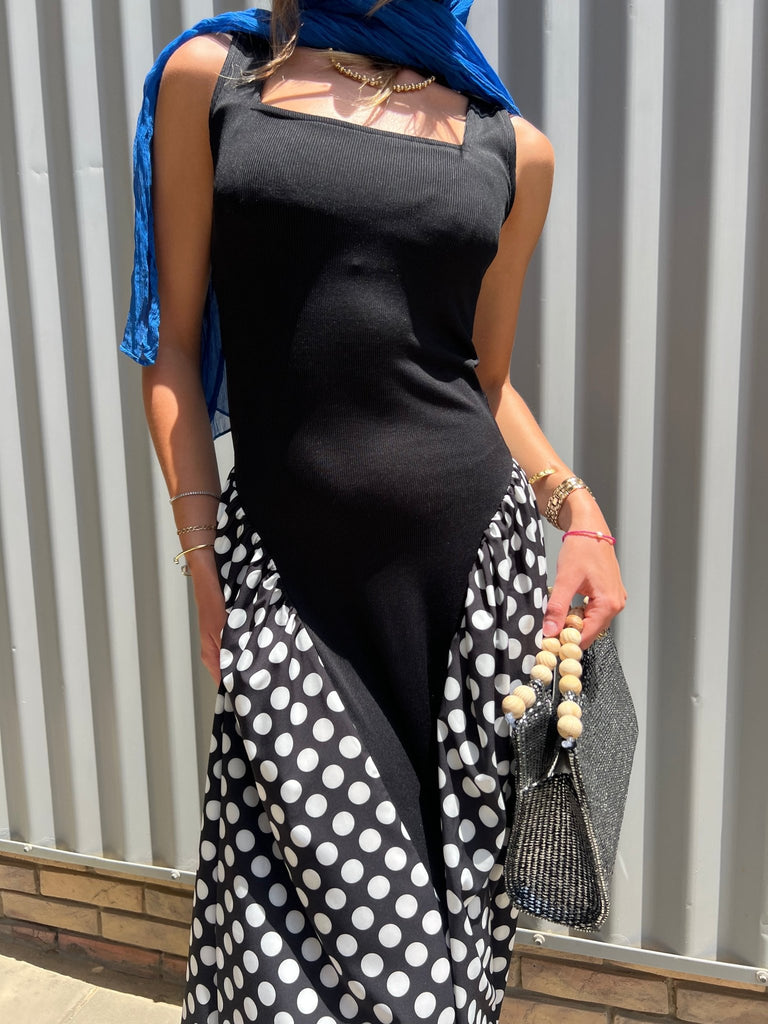 Black Polka Dot Ballerina Dress - Mii