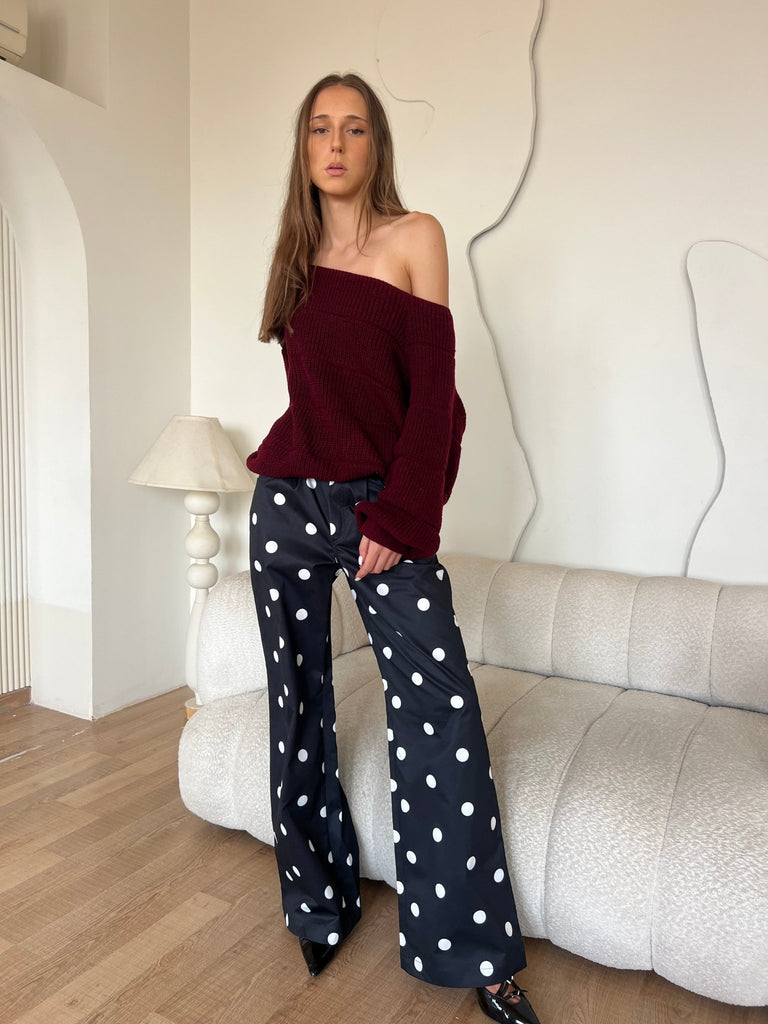 Black Polka Dot Pants - Mii