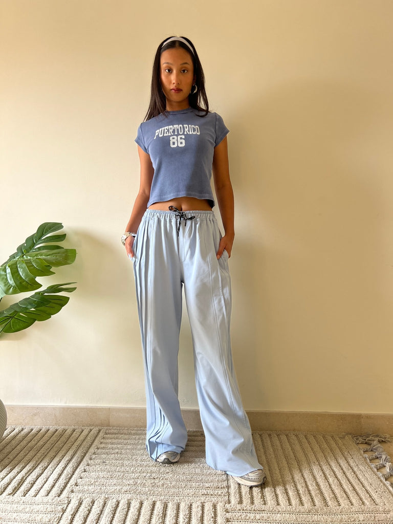Blue Pleated Sweatpants - Mii