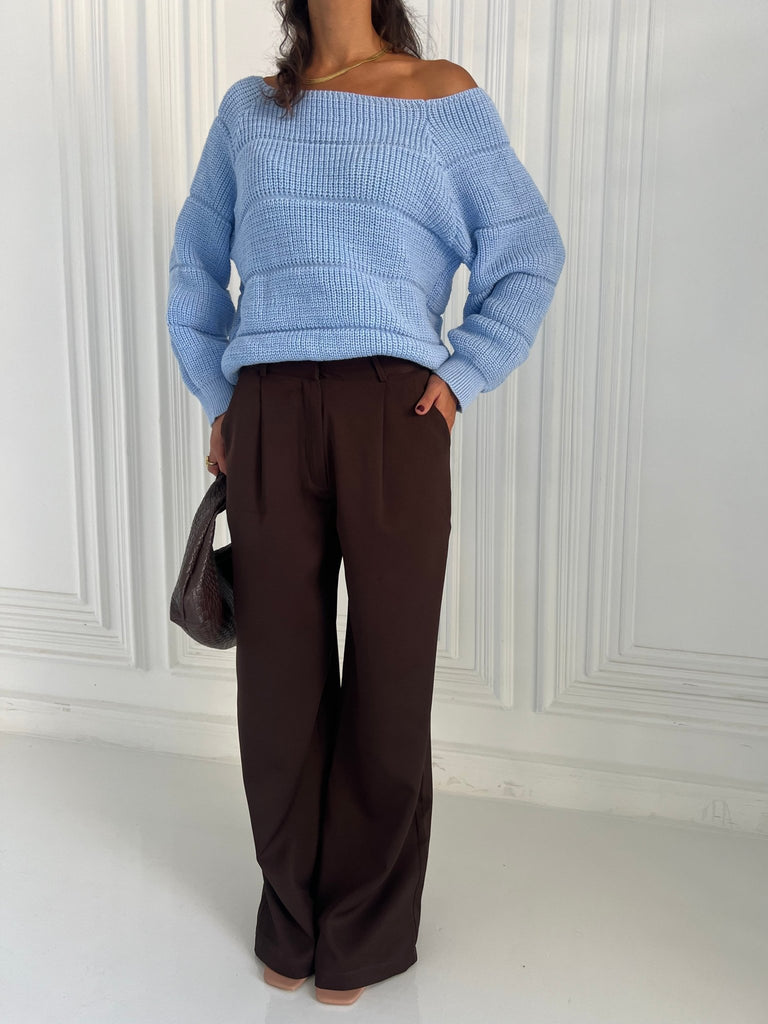 Brown Classic Cut Formal Pants - Mii