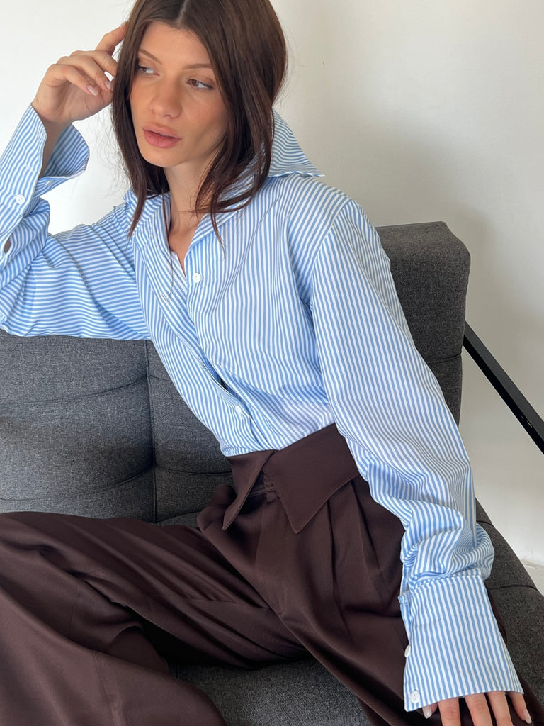 Brown Reverse Waist Pants - Mii