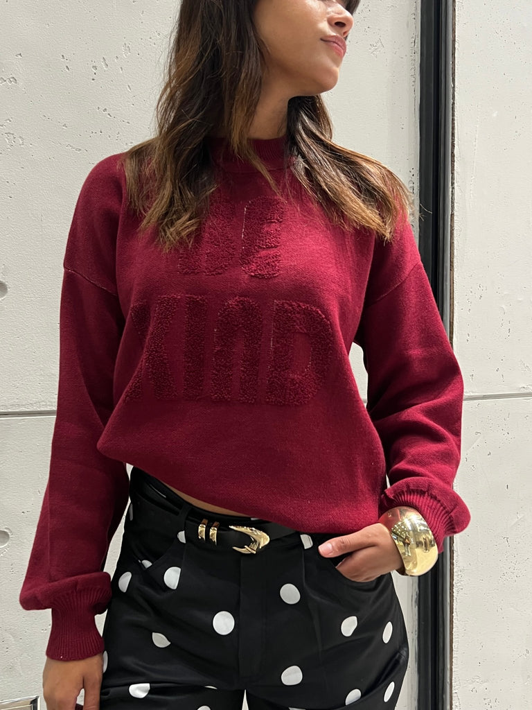 Burgundy “Be Kind” Pullover - Mii