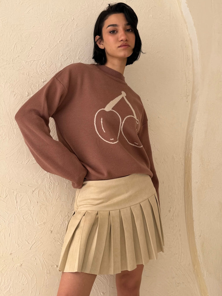 Cafe Cherry knit Pullover - Mii
