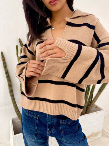 CafexBlack Striped Pullover - Mii