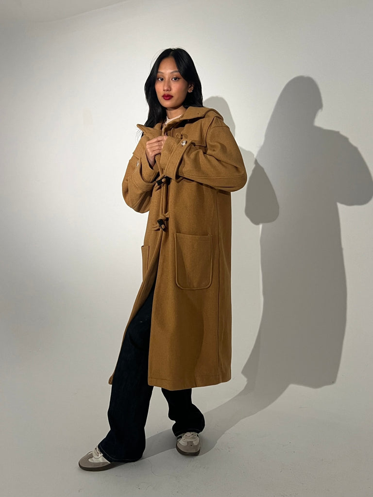 Camel Toggle Long Coat - Mii