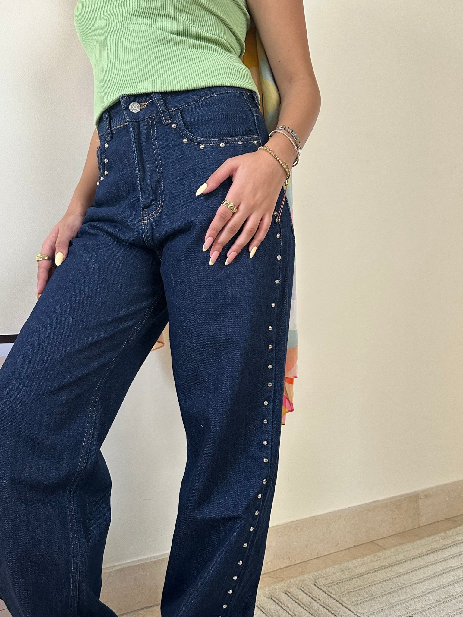 Dark Blue Studs Denim – Mii