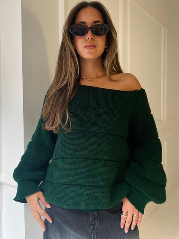 Emerald Green Pumped Pullover - Mii