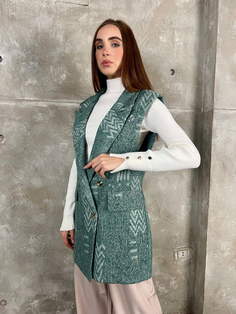 Green Sleeveless Blazer - Mii