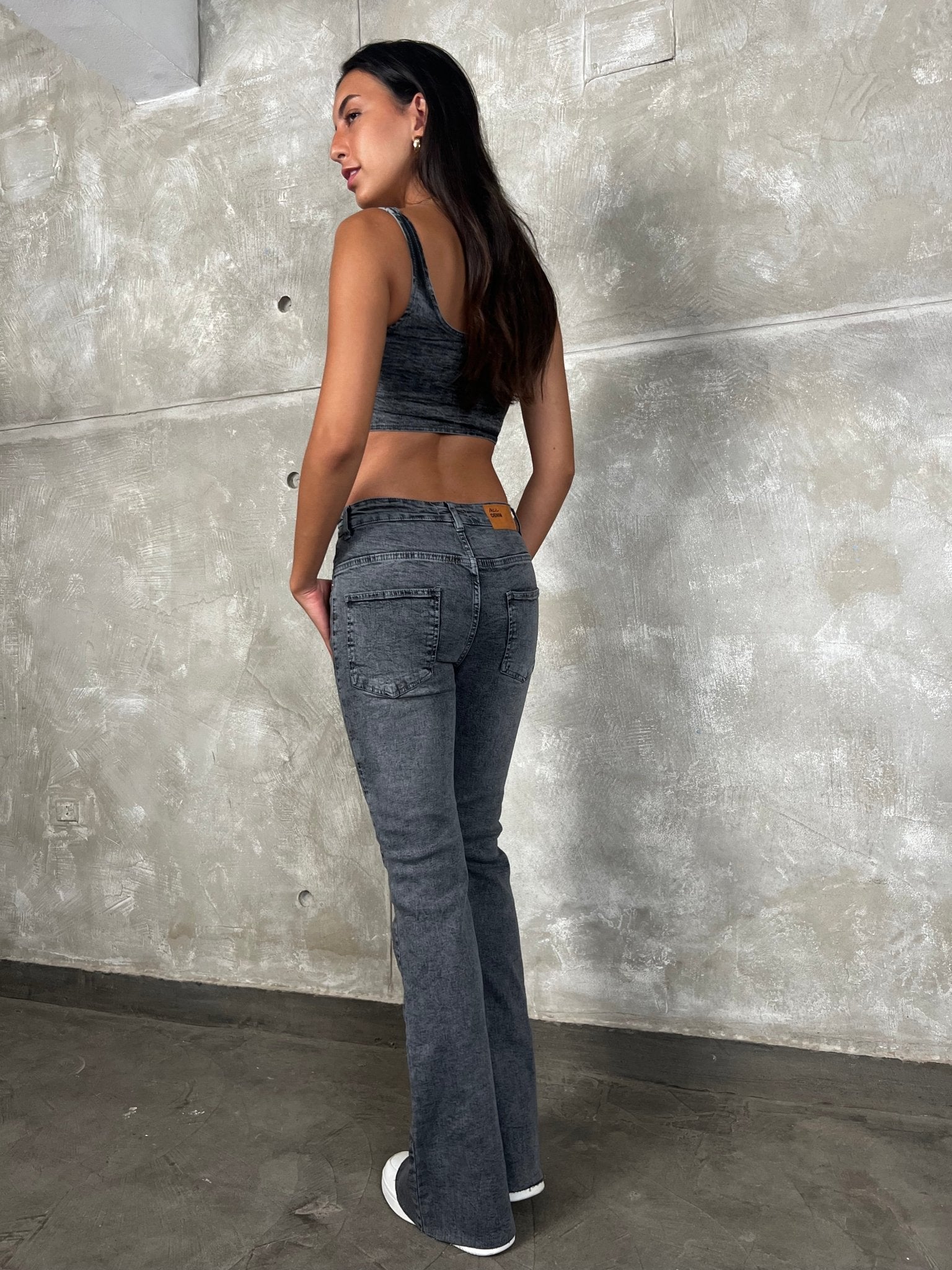 Grey Corset Denim Top – Mii