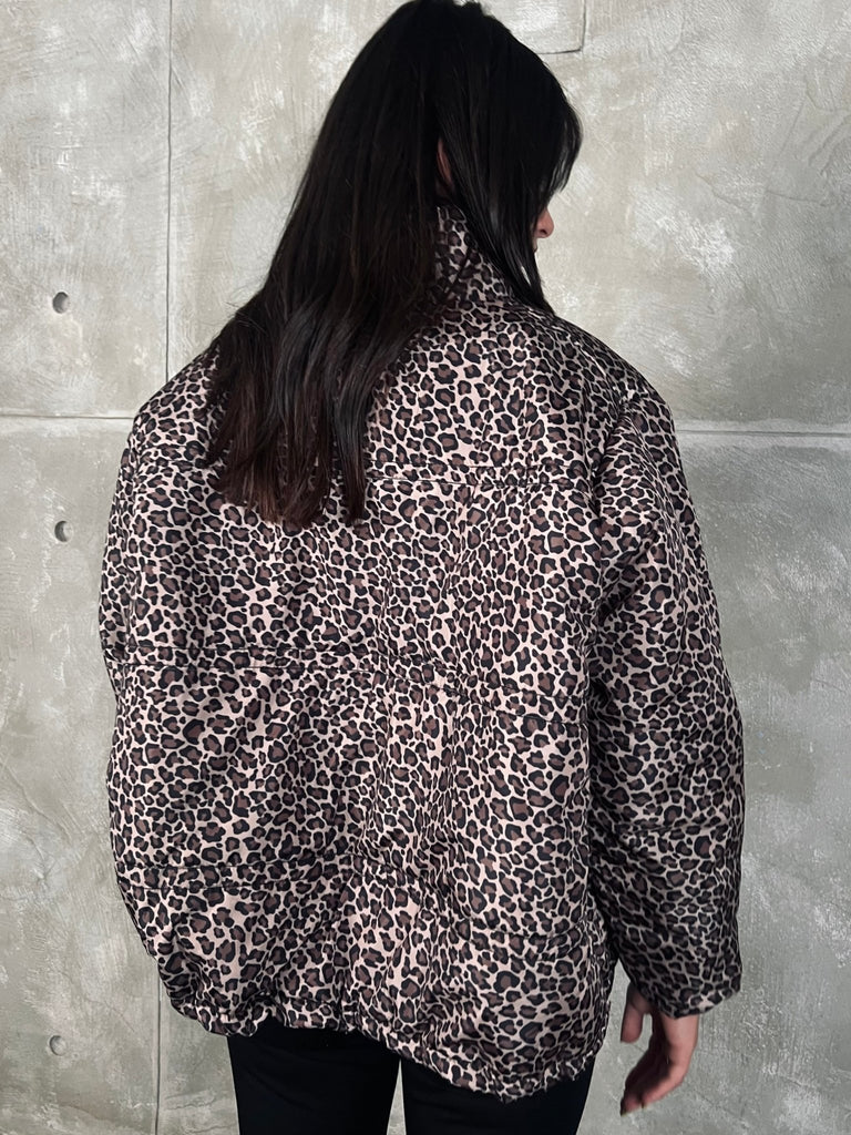 Leopard Bow Quilted Jacket - Mii