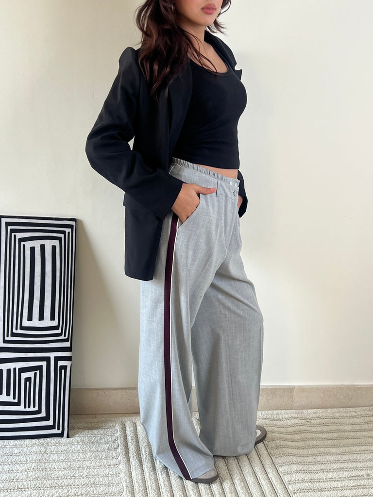 Light Grey Double Waist Pants - Mii