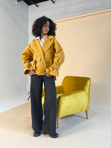 Mustard Wool Half Coat - Mii