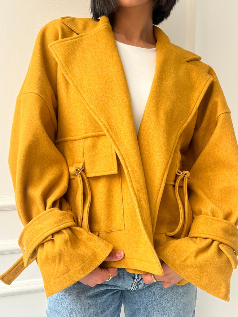 Mustard Wool Half Coat - Mii