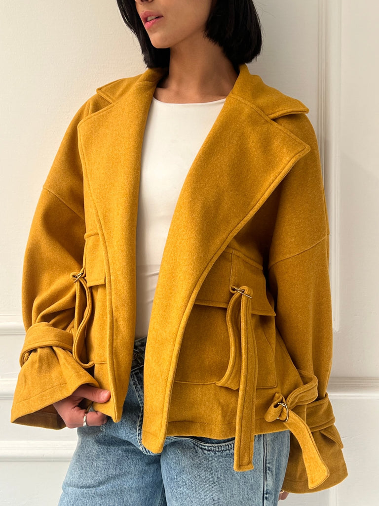 Mustard Wool Half Coat - Mii