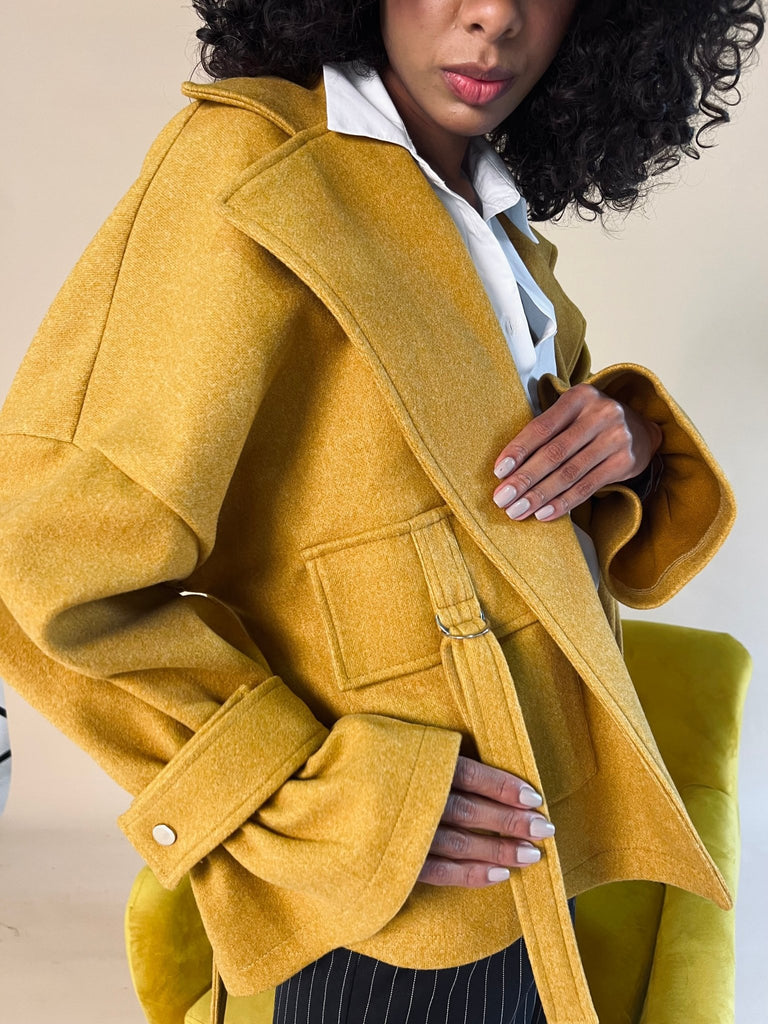 Mustard Wool Half Coat - Mii