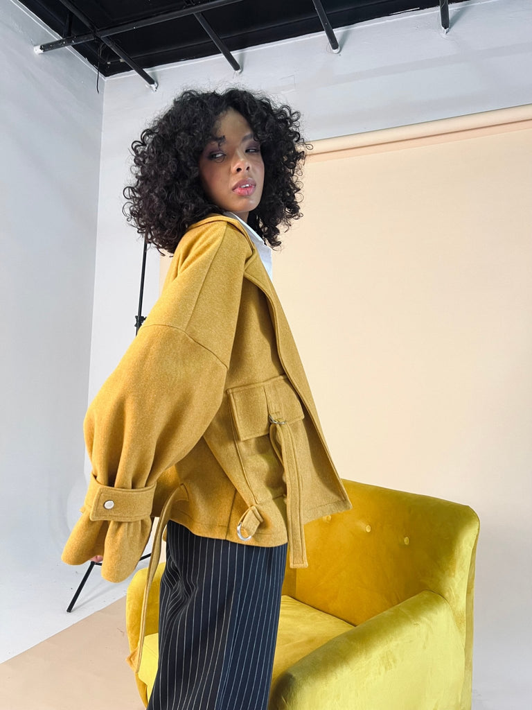 Mustard Wool Half Coat - Mii