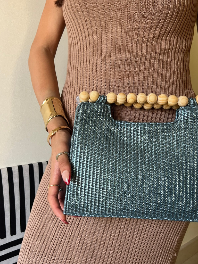 Navy Beads Summer Clutch - Mii