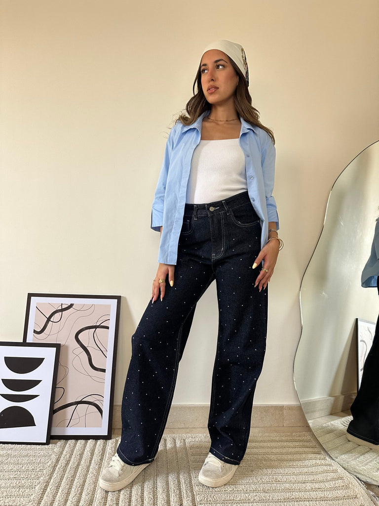 Navy Moonlight Straight Denim - Mii