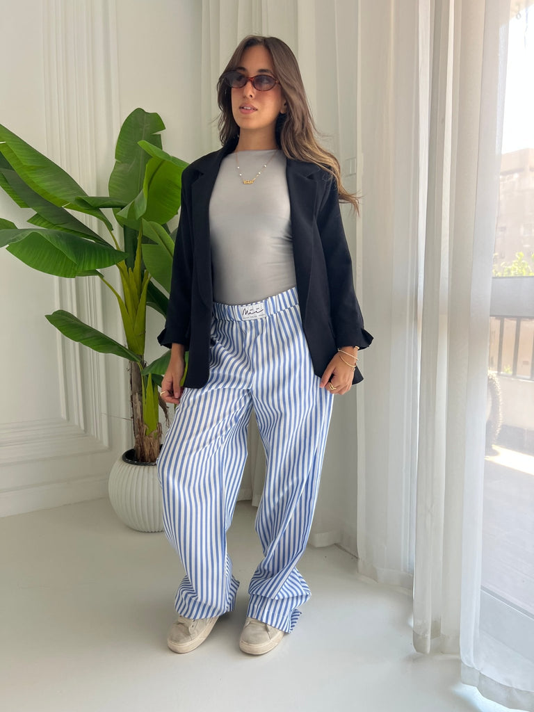 Navy Striped Pajama Pants - Mii
