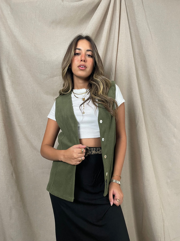 Olive Tailored Waistcoat - Mii