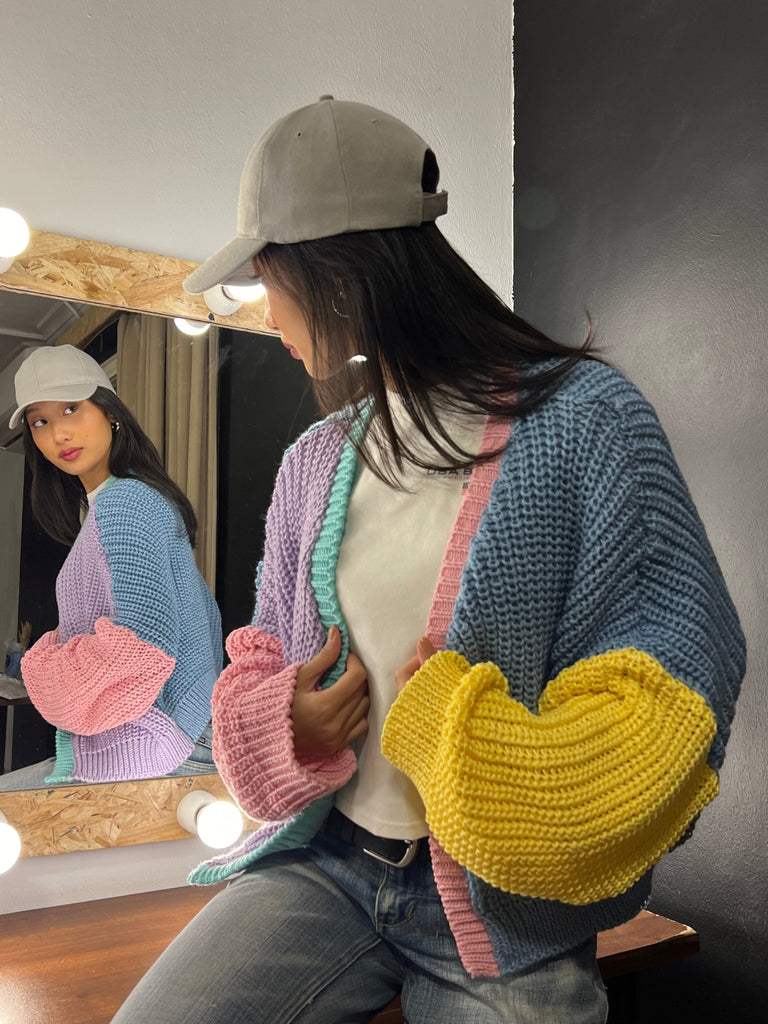 Pastel Colors Knit Cardigan - Mii