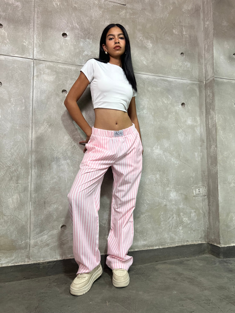 Rose Striped Pajama Pants - Mii