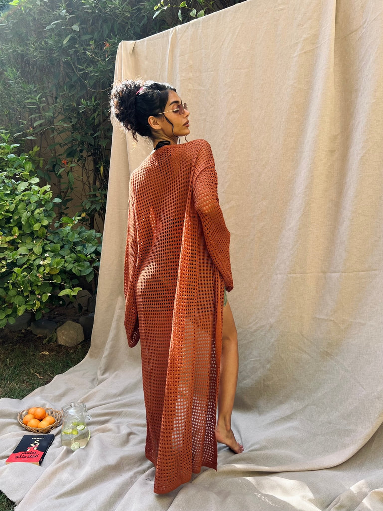 Rust Summer Long Cardigan - Mii