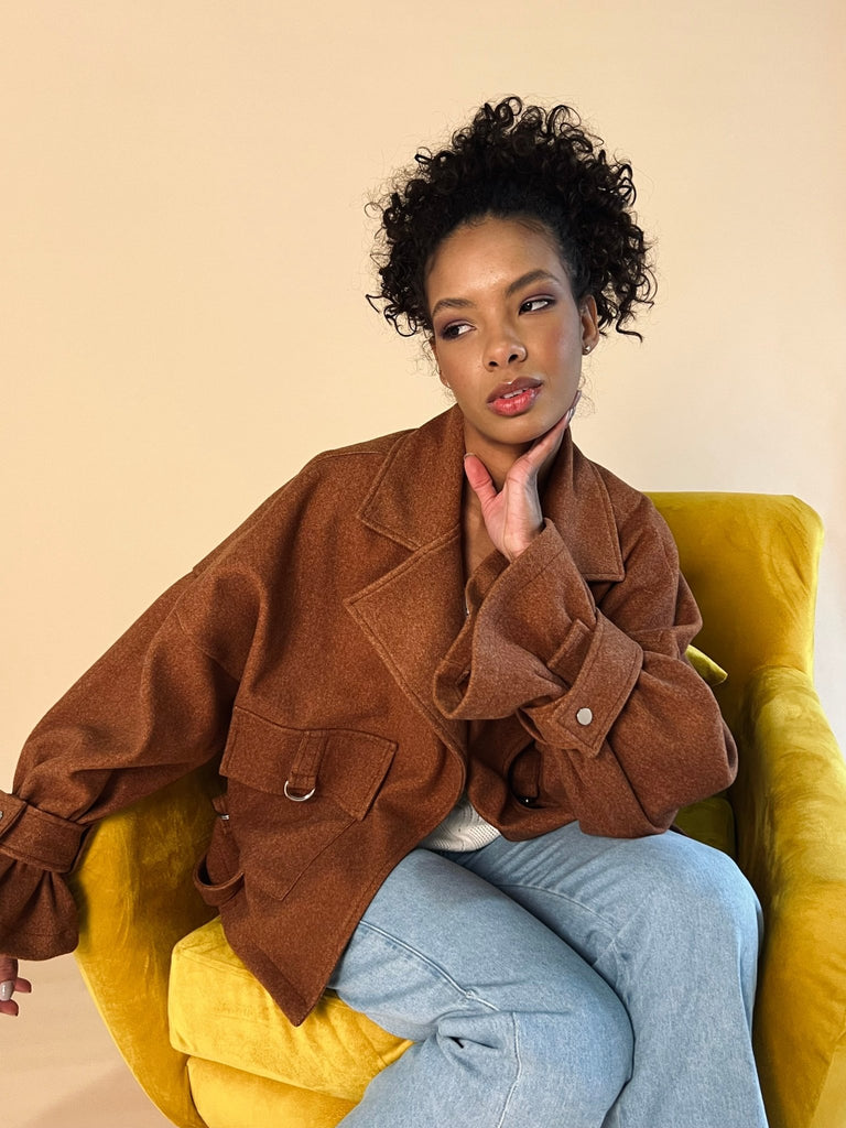 Rust Wool Half Coat - Mii