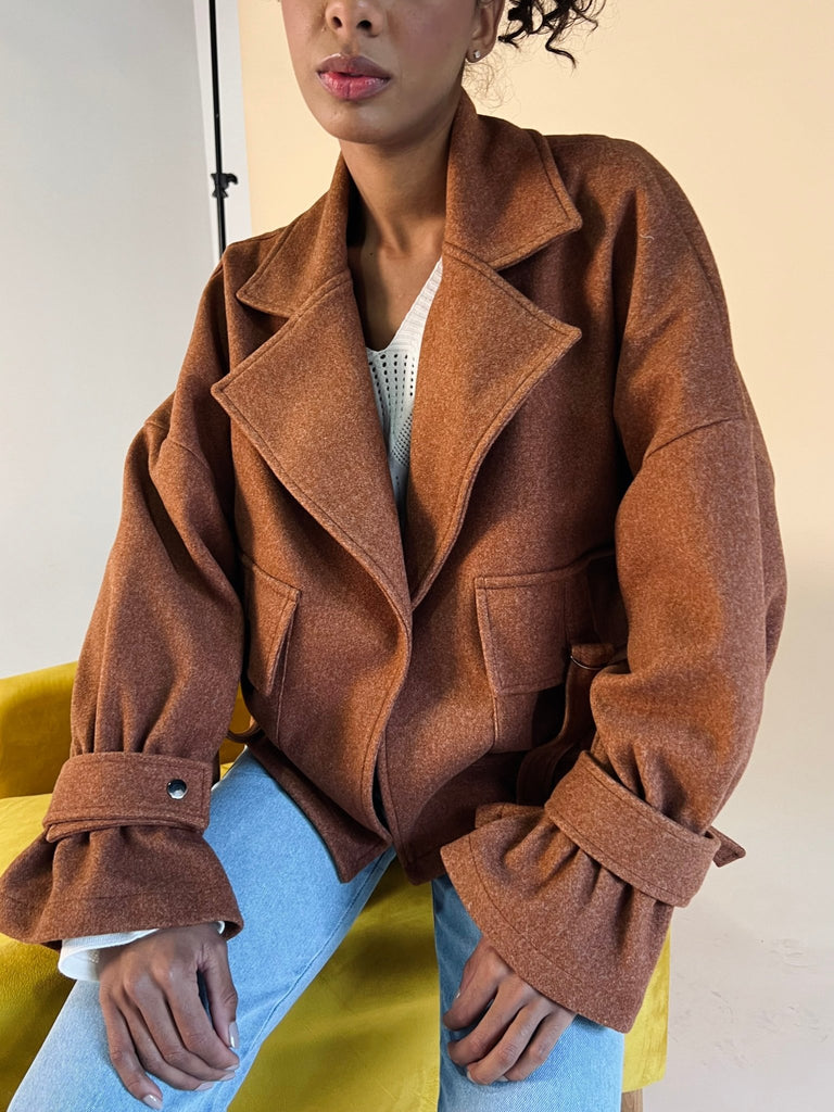Rust Wool Half Coat - Mii