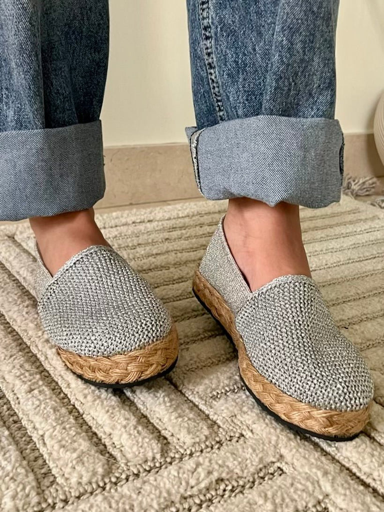 Silver Sparkle Espadrille - Mii