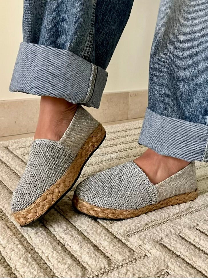 Silver Sparkle Espadrille - Mii