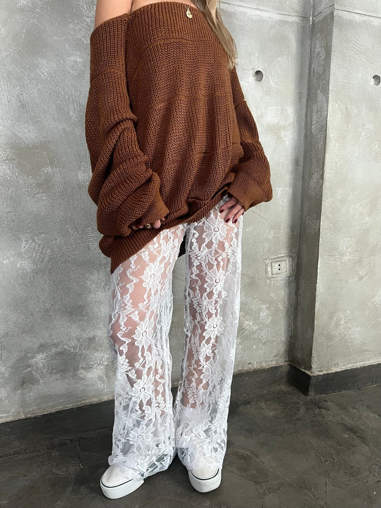 White Lace Pants - Mii
