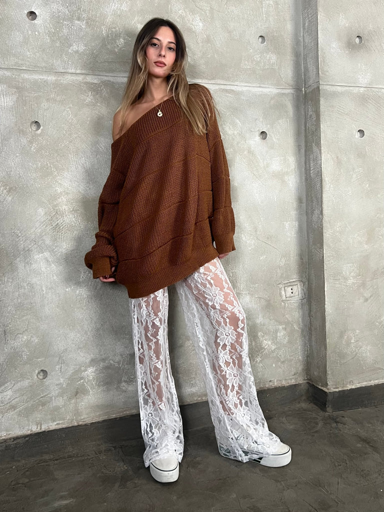 White Lace Pants - Mii