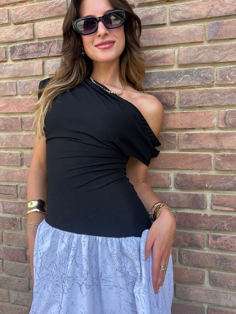 White Off Shoulder Ballerina Dress - Mii