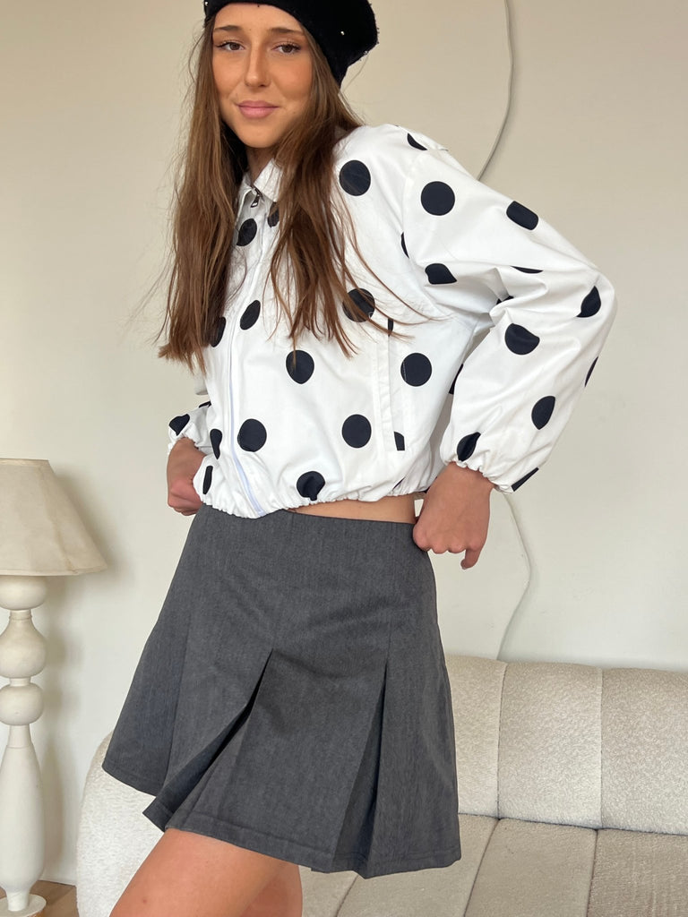 White Polka Dot Jacket - Mii