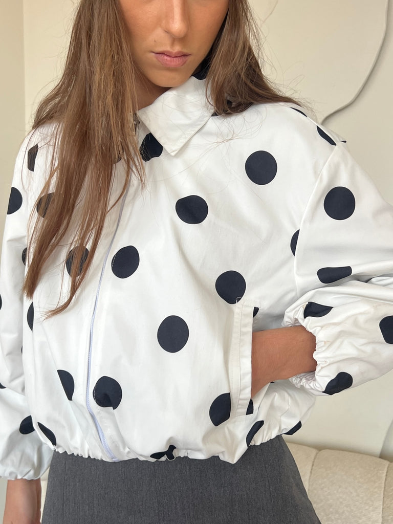 White Polka Dot Jacket - Mii