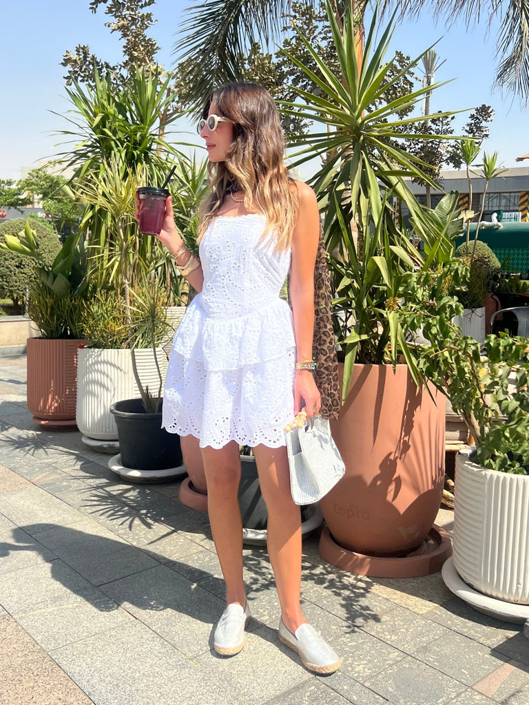 White Ruffled Dress - Mii